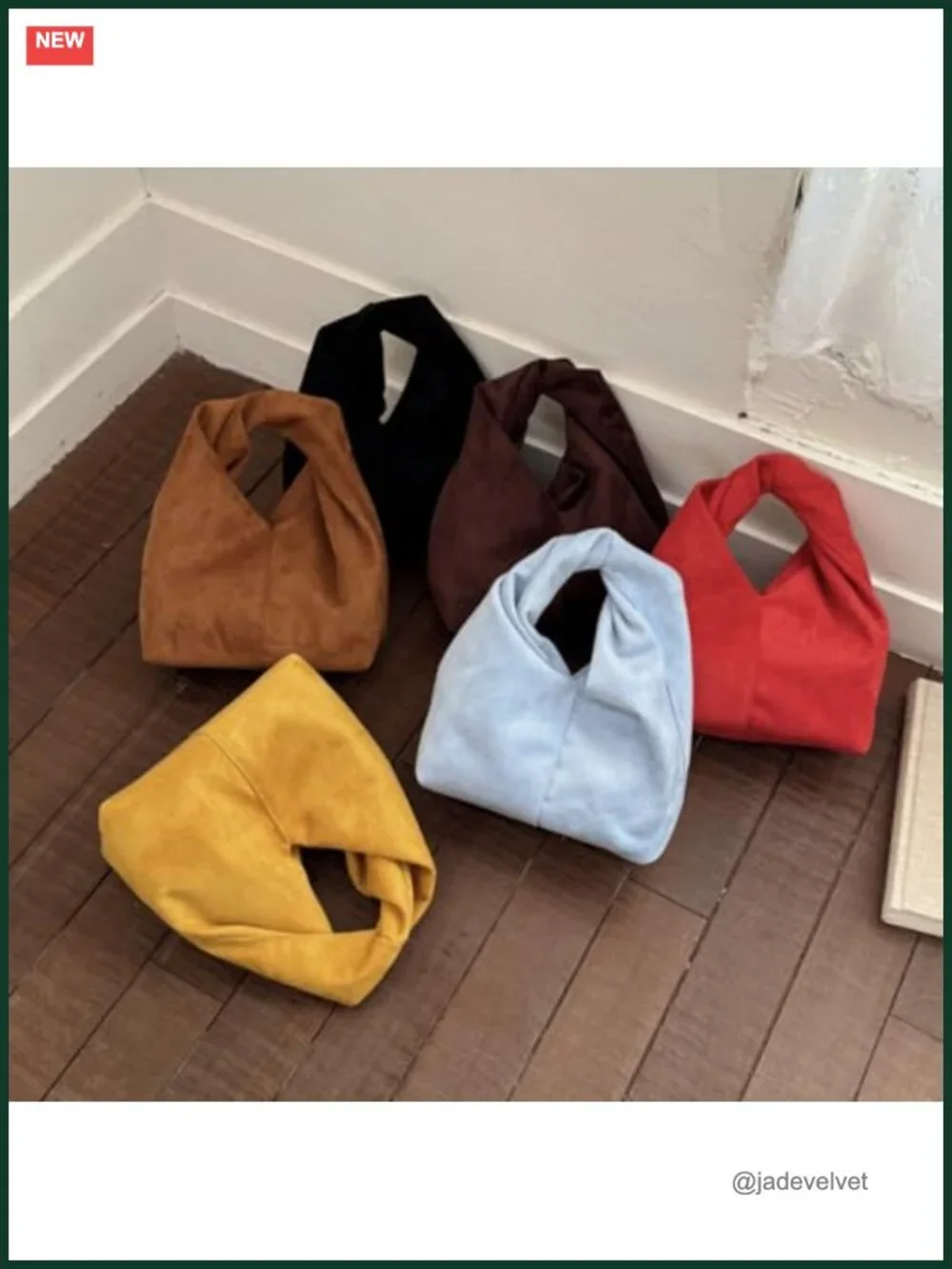 Slouchy Suede Tote Bag Crossbody Shoulder Handbag Women Pleated Hobo Purse